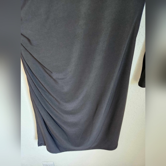 Ralph Lauren Black Midi Dress Mesh long sleeve dress size 8 - Picture 9 of 9